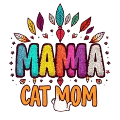 Mama Rainbow Colored Boho Font With Feathers Beads And #9375 | Free PNG Download