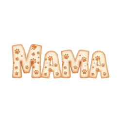 Mama Soft Brown Letters Filled With Paw Prints And Fur #2051 | Free PNG Download