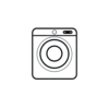 Minimalist Laundry Care Icon Showing A Square With A Circle #3779 | Free PNG Download