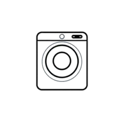 Minimalist Laundry Care Icon Showing A Square With A Circle #3779 | Free PNG Download
