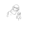 Minimalist Line Art Of Mother Holding Baby With Forever Your #5422 | Free PNG Download