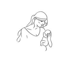 Minimalist Line Art Of Mother Holding Baby With Forever Your #5422 | Free PNG Download