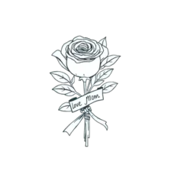 Minimalistic Hand Drawn Rose Bouquet Wrapped In A Ribbon #7767 | Free PNG Download