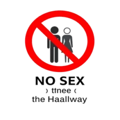 Minimalistic Hotel Warning Sign Showing Two Abstract Stick #3306 | Free PNG Download
