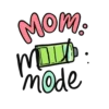Modern Script Mom Mode On Inside A Cute Doodle Style Battery #9729 | Free PNG Download