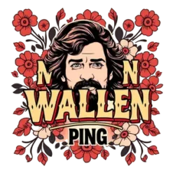 Morgan Wallen Png With Retro 70s Typography Boho Floral | Free PNG Download
