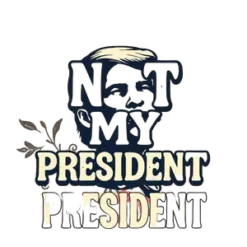 Not My President With Retro 70s Typography Boho Floral #3676 | Free PNG Download