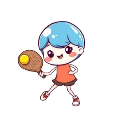 Pickleball Png Kawaii Style Character Playing With Paddle And Ball Pastel Colors Sparkles Cute Expression | Free PNG Download