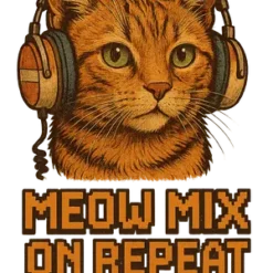 Retro Cat Vibes #4881 | Free PNG Download