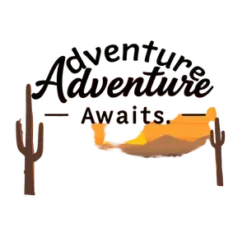 Retro Desert Sunset Scene With Adventure Awaits Mama Earthy #6586 | Free PNG Download