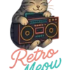 Retro Meow Cat #6562 | Free PNG Download