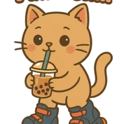 Roller Cat Vibes #9066 | Free PNG Download