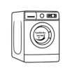 Simple Line Art Icon Of A Tumble Dryer With Tumble Dry Low #3819 | Free PNG Download