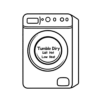 Simple Line Art Icon Of A Tumble Dryer With Tumble Dry Low #8239 | Free PNG Download