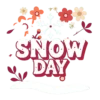 Snow Day With Retro 70s Typography Boho Floral Background #1 | Free PNG Download