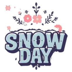 Snow Day With Retro 70s Typography Boho Floral Background #1 | Free PNG Download