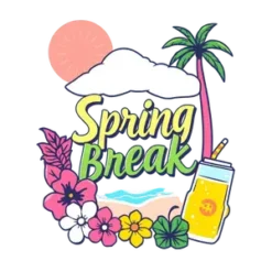 Spring Break Shirt Design Playful And Tropical Style No #1573 | Free PNG Download