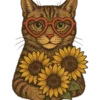 Sunflower Cat Delight #9171 | Free PNG Download