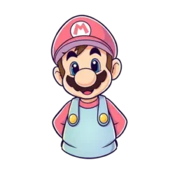 Super Mario Png As A Kawaii Vector Illustration Pastel Colors Sparkles Centered On Shirt | Free PNG Download