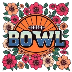 Superbowl With Retro 70s Typography Boho Floral Background #9041 | Free PNG Download
