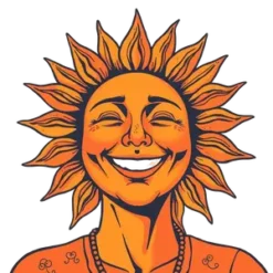 Vintage Sun Smiling Face I27 | Free PNG Download