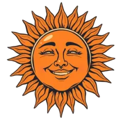 Vintage Sun Smiling Face 21 | Free PNG Download