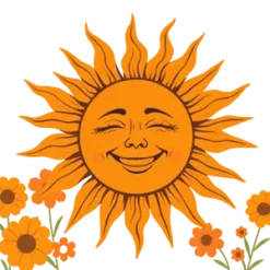 Vintage Sun Smiling Face19 | Free PNG Download