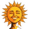 Vintage Sun Smiling Face In 7 | Free PNG Download