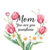Watercolor Bouquet Of Tulips And Daisies Surrounding Bold #6550 | Free PNG Download